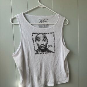2Pac Graphic White Tank Top
